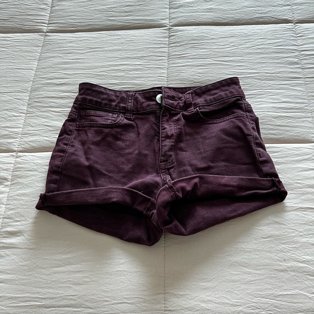 Maroon short shorts